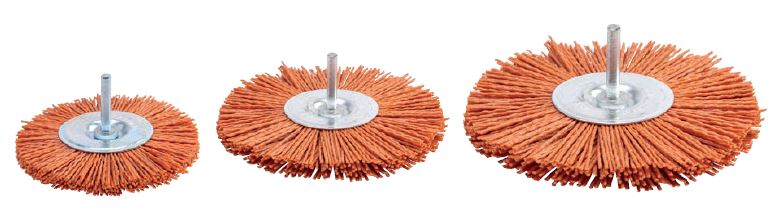 cepillos industriales circulares con eje fibra abrasiva 