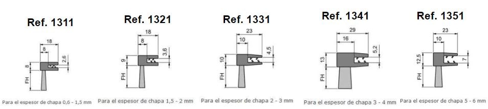 cepillo strip flexible pinza F fibra nylon poliamida, polipropileno y crin