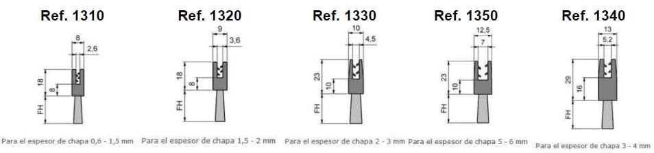 cepillo strip flexible pinza recta fibra nylon poliamida, polipropileno y crin