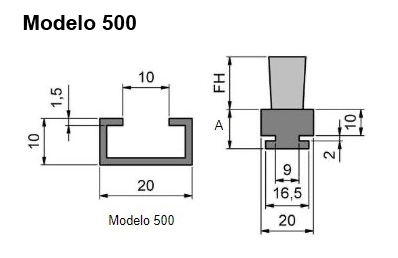 cepillo listón con guía modelo 500