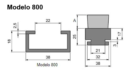 cepillo listón con guía modelo 800