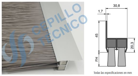 pasa cables doble con liston