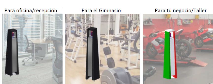 Columna dispensadora de gel desinfectante de manos a pedal