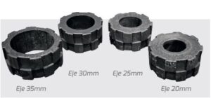 tapones intermedios para unir cepillos cilindricos multieje